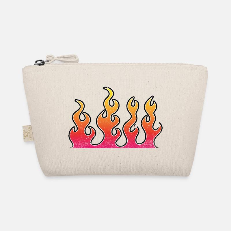 Vintage Rock Flammen - Bio-Täschchen - Natur