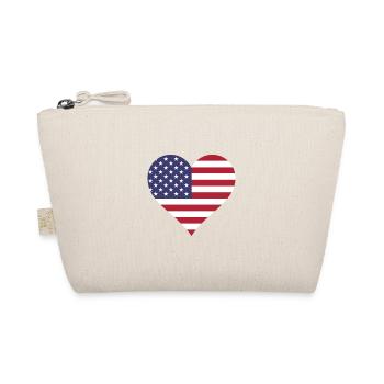 USA america flag banner heart - Organic Pouch - nature - Front