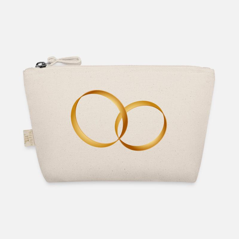 zwei goldene Ringe - Ehering - Hochzeit Bio-Täschchen