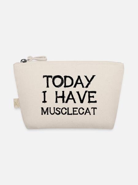 Today I Have Musclecat Lustiges Denglisch Geschenk - Bio-Täschchen - Natur - Vorne