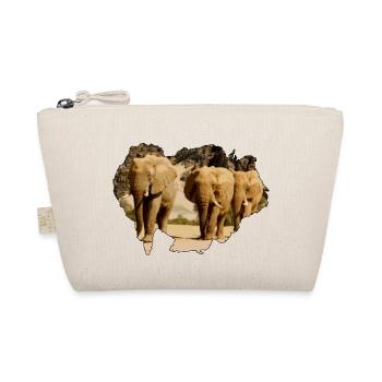 Elephants Africa in the Desert of Namibia I Gift - Organic Pouch - nature - Front