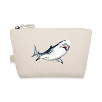 Great White Shark Watercolor Shark Art Shirt - Organic Pouch - nature - Front