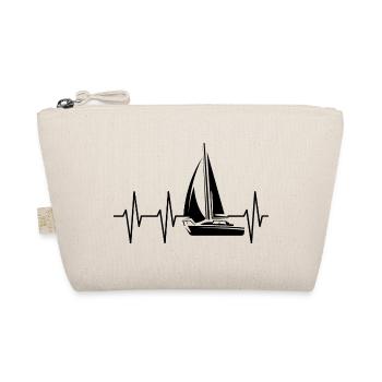 Pulse ECG Heartbeat Sailor Sailing Sailing Symbol - Organic Pouch - nature - Front