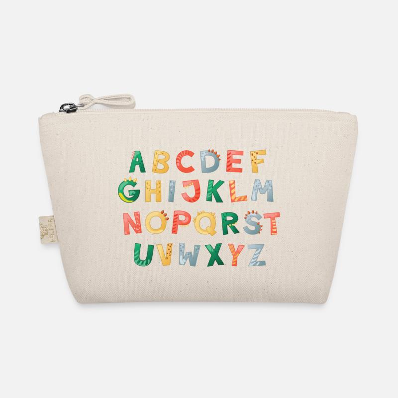 DINO ABC Alphabet Einschulung Kind - Bio-Täschchen - Natur