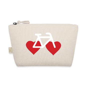 Bicycle Bike Heart - Organic Pouch - nature - Front