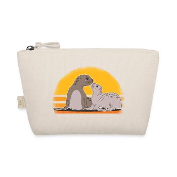 Seal with baby cute seals seals gift - Organic Pouch - nature - Front