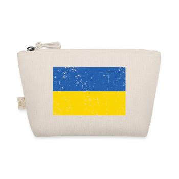Ukraine Flagge Distressed - Bio-Täschchen - Natur - Vorne