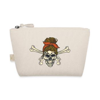 Frau Skull stilvolle Frau Skull stilvolle Geschenk - Bio-Täschchen - Natur - Vorne