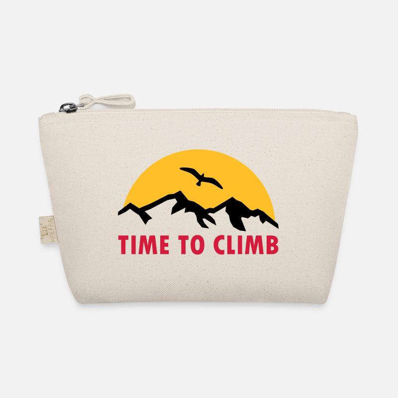 Time to climb (Berge, Sonne im Hintergrund, Vogel) Bio-Täschchen
