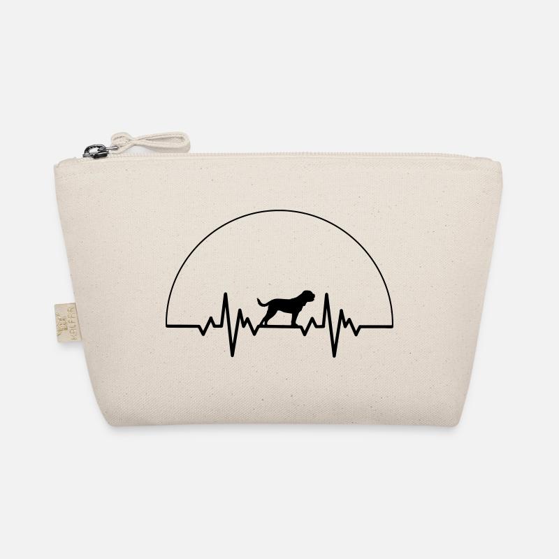 Herzschlag Bordeauxdogge - Bio-Täschchen - Natur