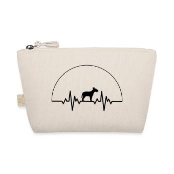 Herzschlag Bullterrier - Bio-Täschchen - Natur - Vorne