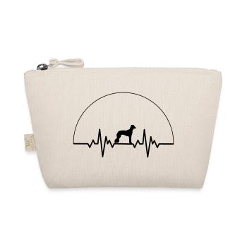 Herzschlag Saluki - Bio-Täschchen - Natur - Vorne