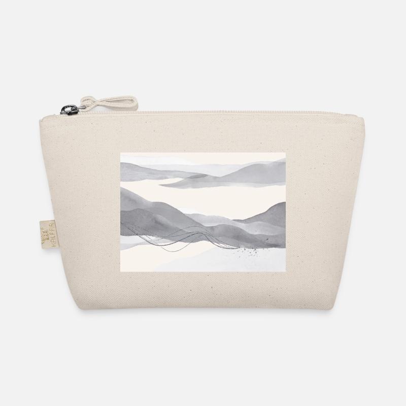 Warm Grey Abstract Landscape Organic Pouch