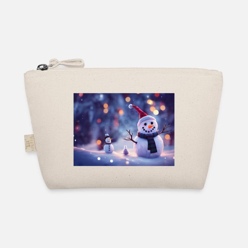 Frohe Weihnachten Schneemann Bio-Täschchen