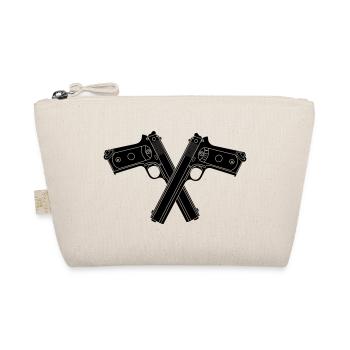 Two crossed military pistol 38 Colt - Organic Pouch - nature - Front