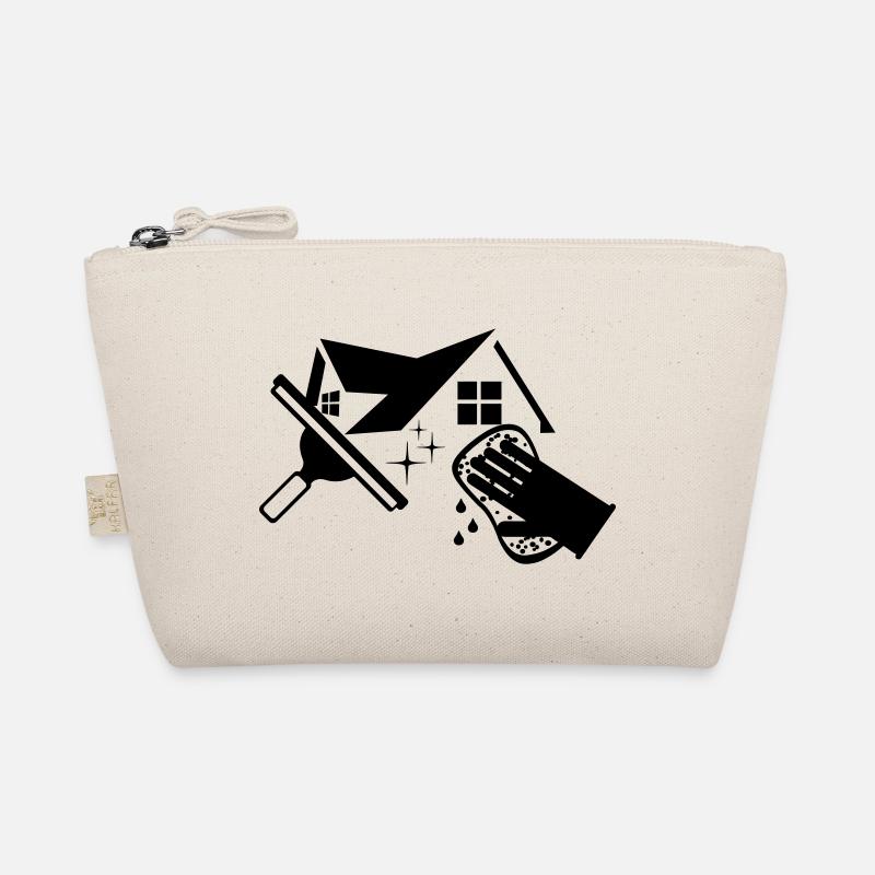 Window washer logo with house sponge and window trigger Organic Pouch