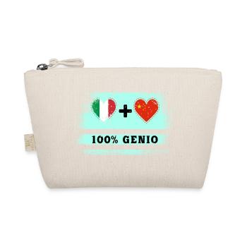 Italy and China 100% genius flag - Organic Pouch - nature - Front