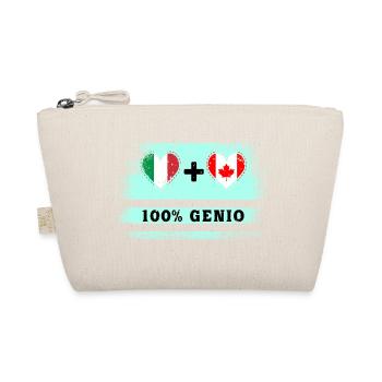 Italien und Kanada 100% geniale Flagge - Bio-Täschchen - Natur - Vorne