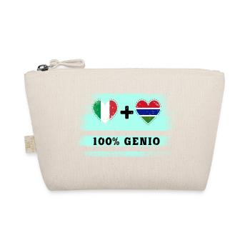 Italien und Gambia 100% geniale Flagge - Bio-Täschchen - Natur - Vorne