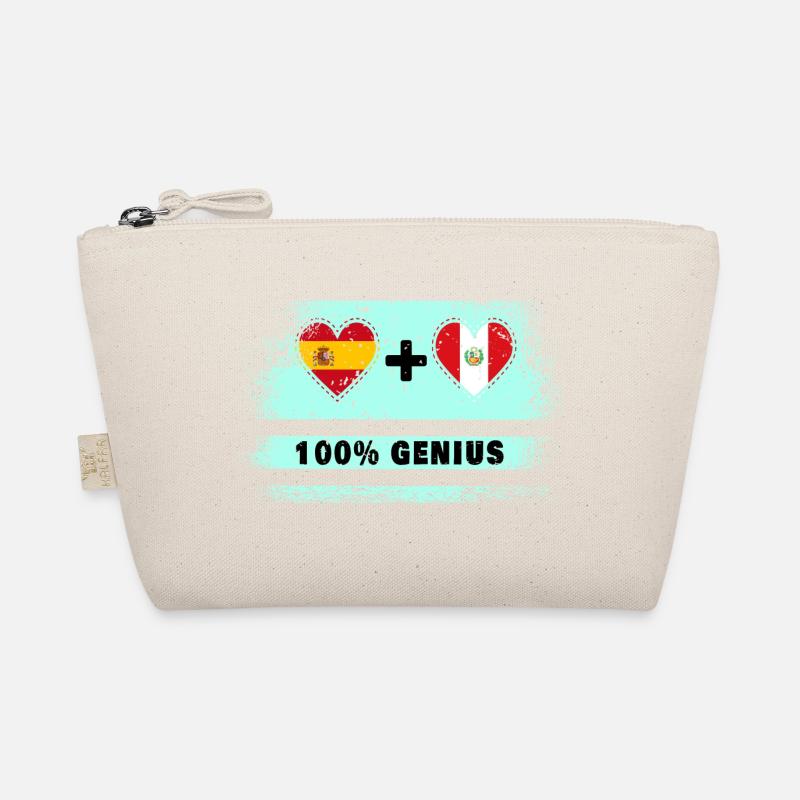 Spain and Peru flag 100% genius Organic Pouch