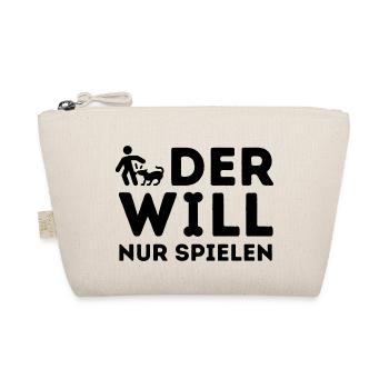Geschenk für Hundebesitzer | Der will nur spielen - Bio-Täschchen - Natur - Vorne