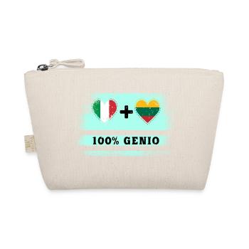 Italy and Lithuania 100% genius flag - Organic Pouch - nature - Front