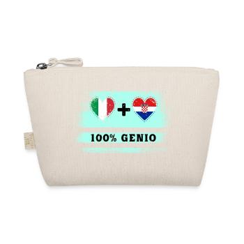 Italien und Kroatien 100% geniale Flagge - Bio-Täschchen - Natur - Vorne