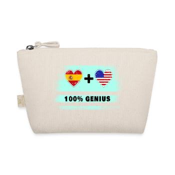 Spanien und USA Flagge 100% genial - Bio-Täschchen - Natur - Vorne