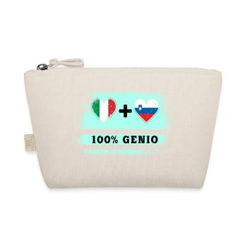 Italien und Slowenien 100% geniale Flagge - Bio-Täschchen - Natur - Vorne