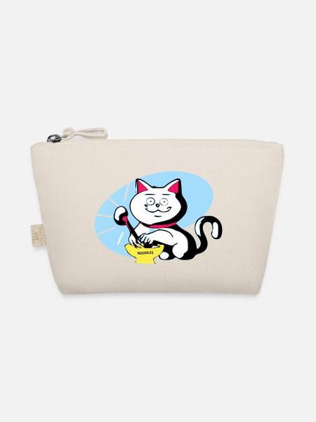 Katze und Ramen - Bio-Täschchen - Natur - Vorne