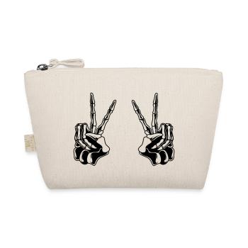 Skull Peace Hand - Bio-Täschchen - Natur - Vorne