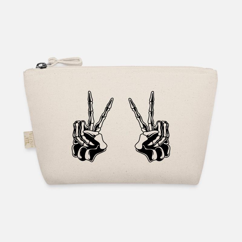 Skull Peace Hand - Bio-Täschchen - Natur