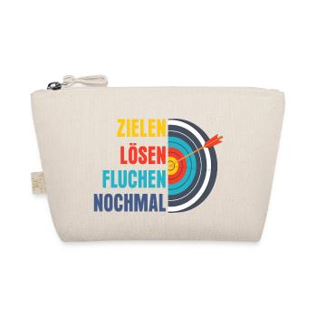 Zielen Lösen Fluchen Nochmal Jagd Bogenschütze - Bio-Täschchen - Natur - Vorne
