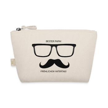 Bester Papa Brille Schnauzbart - Vatertag Geschenk - Bio-Täschchen - Natur - Vorne