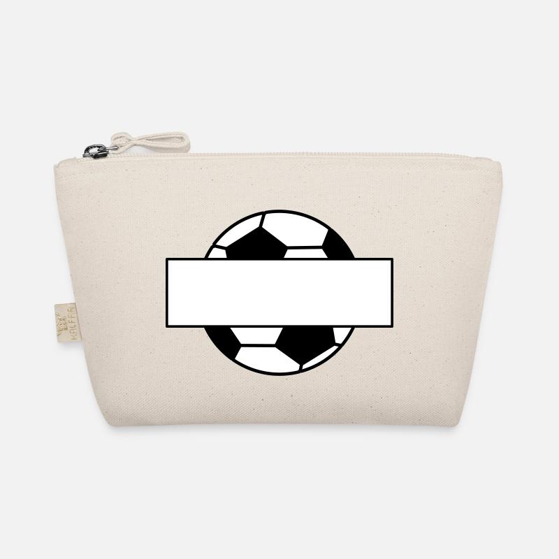 Fußball Namensschild - Bio-Täschchen - Natur