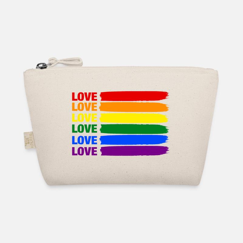 Pride LGBT Gay Regenbogen LGBTQ Love CSD Geschenk - Bio-Täschchen - Natur