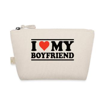 I love my boyfriend - ich liebe meinen Freund - Organic Pouch - nature - Front