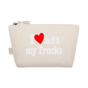 I Love all my Trucks - Organic Pouch - nature - Front