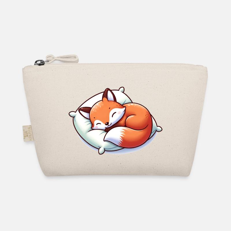 Schlafender Baby Fuchs - Bio-Täschchen - Natur