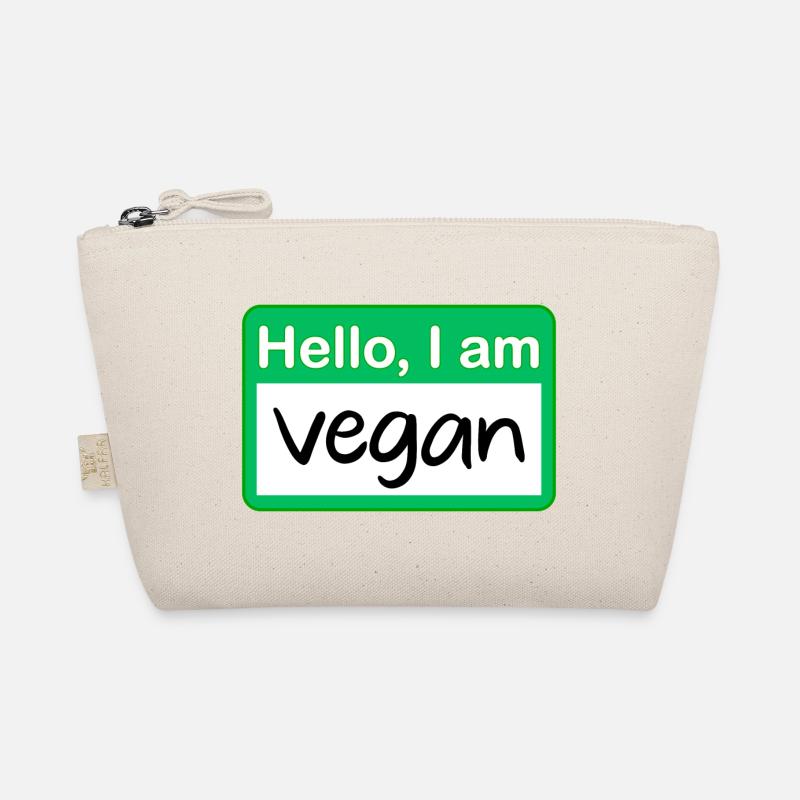hello i am vegan - grün - Bio-Täschchen - Natur