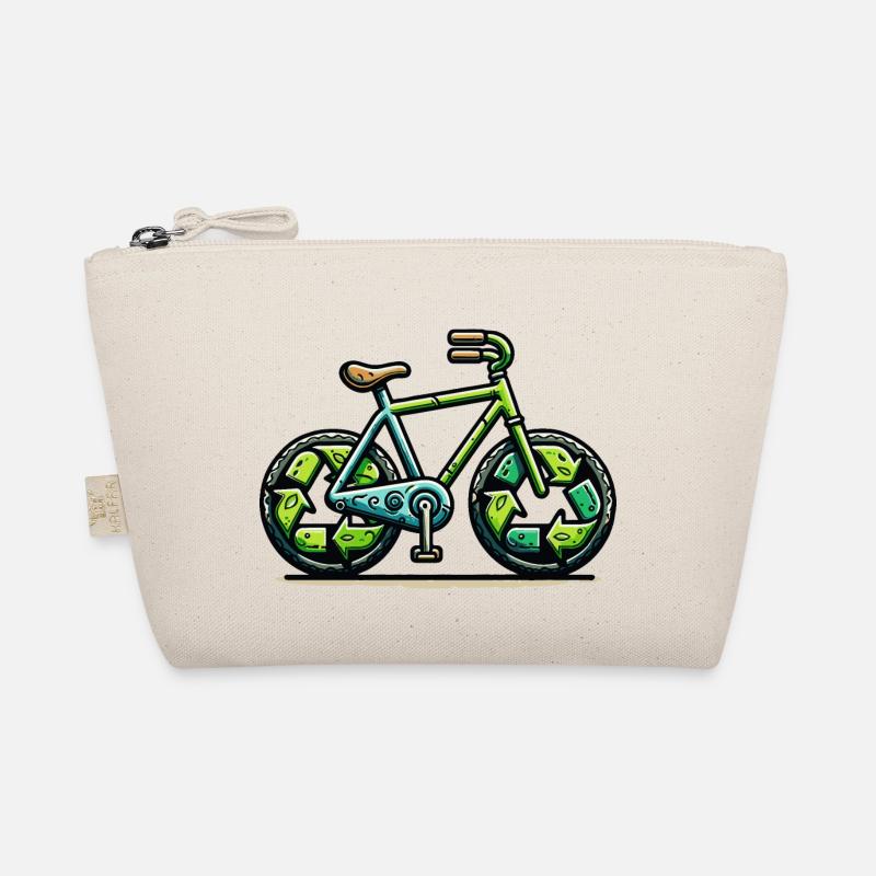 Nachhaltiges Radfahren 🚲♻️ - Bio-Täschchen - Natur