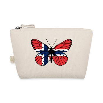 Norwegen Flaggen Schmetterling - Bio-Täschchen - Natur - Vorne