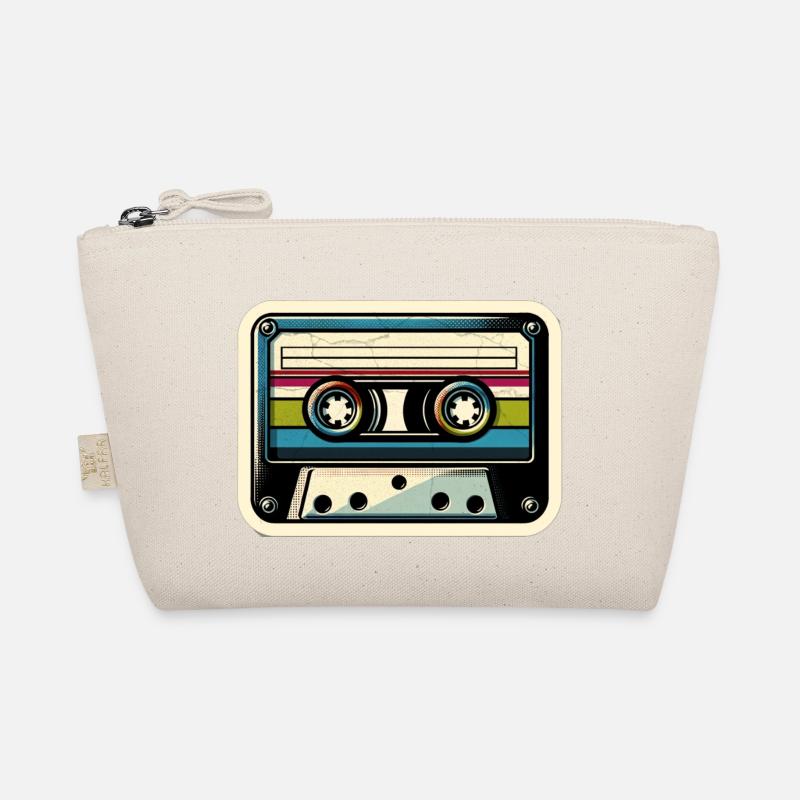 Retro Cassette Sticker Bio-Täschchen
