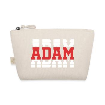 Adam T-Shirt T-Shirt Geschenkidee mit gestapeltem Text - Bio-Täschchen - Natur - Vorne