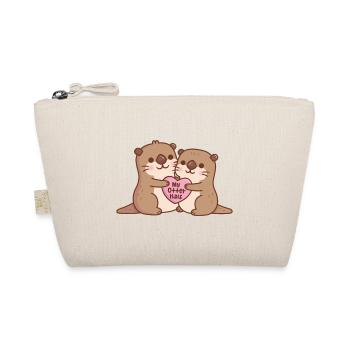 Loutres mignonnes étreignant un coeur Ma Loutre Moitié Drôle Pu - Trousse biologique - nature - Devant