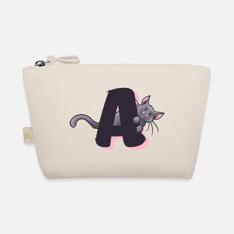 Katze Buchstabe A - Bio-Täschchen - Natur