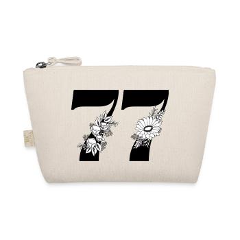 Numéro 77 floral noir - 77e anniversaire floral - Trousse biologique - nature - Devant