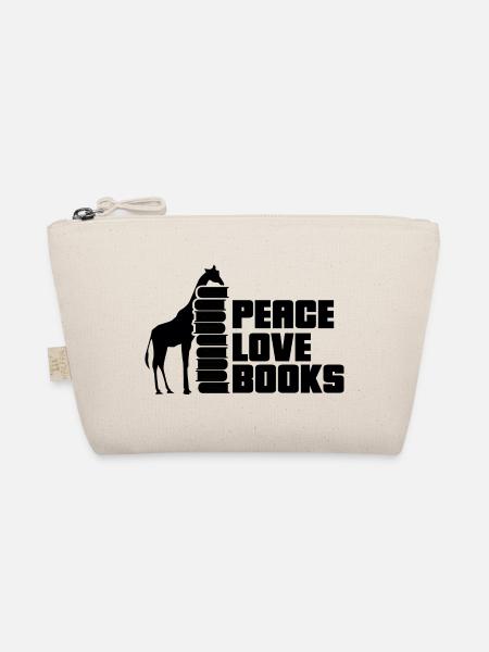 Reading Books Book Giraffe - Organic Pouch - nature