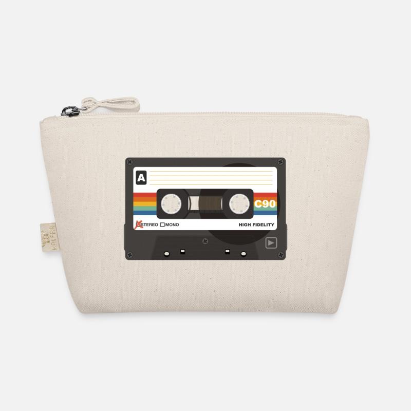 Retro Cassette Rainbow Stripes Organic Pouch