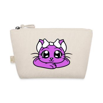 Cute Girl Cat Pretty Bow Woman Female - Organic Pouch - nature - Front